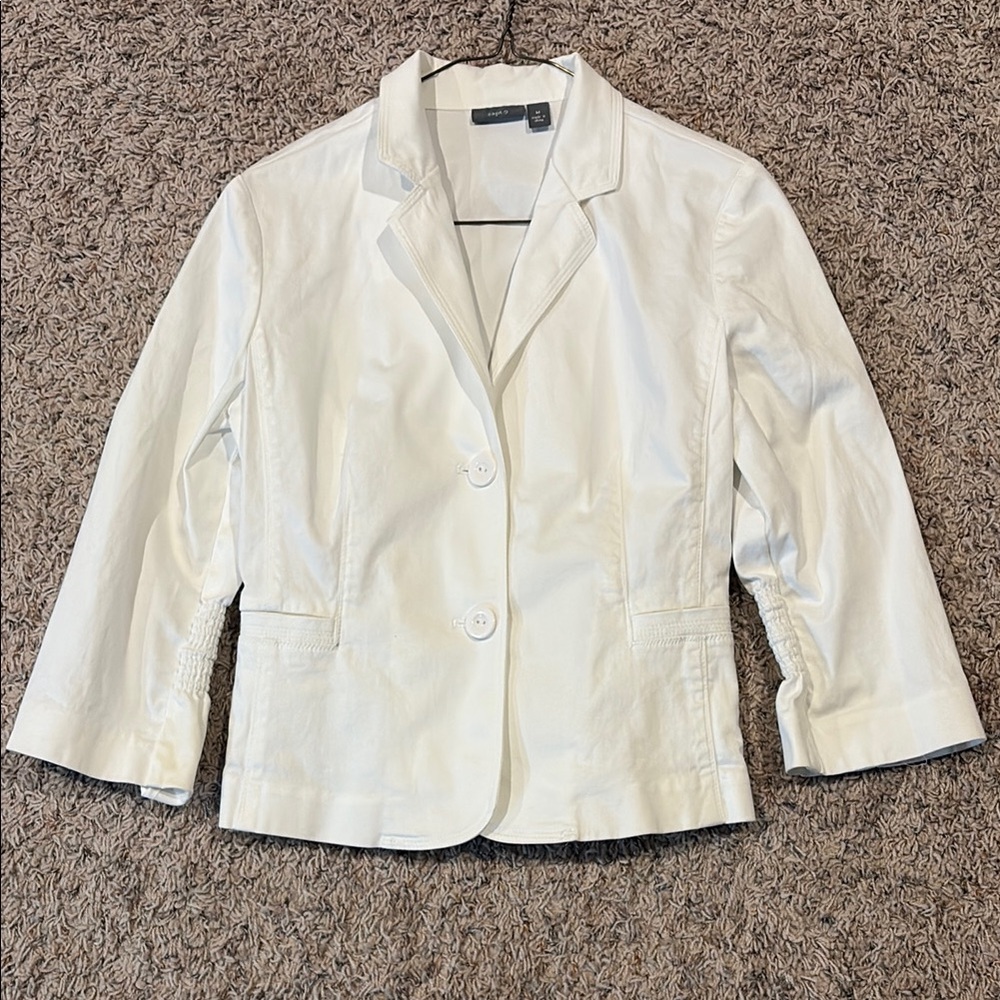 Apt. 9 White Cropped Two-Button Blazer